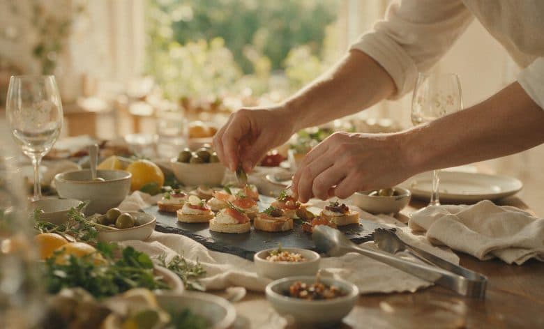 Dressage d’un buffet par un traiteur